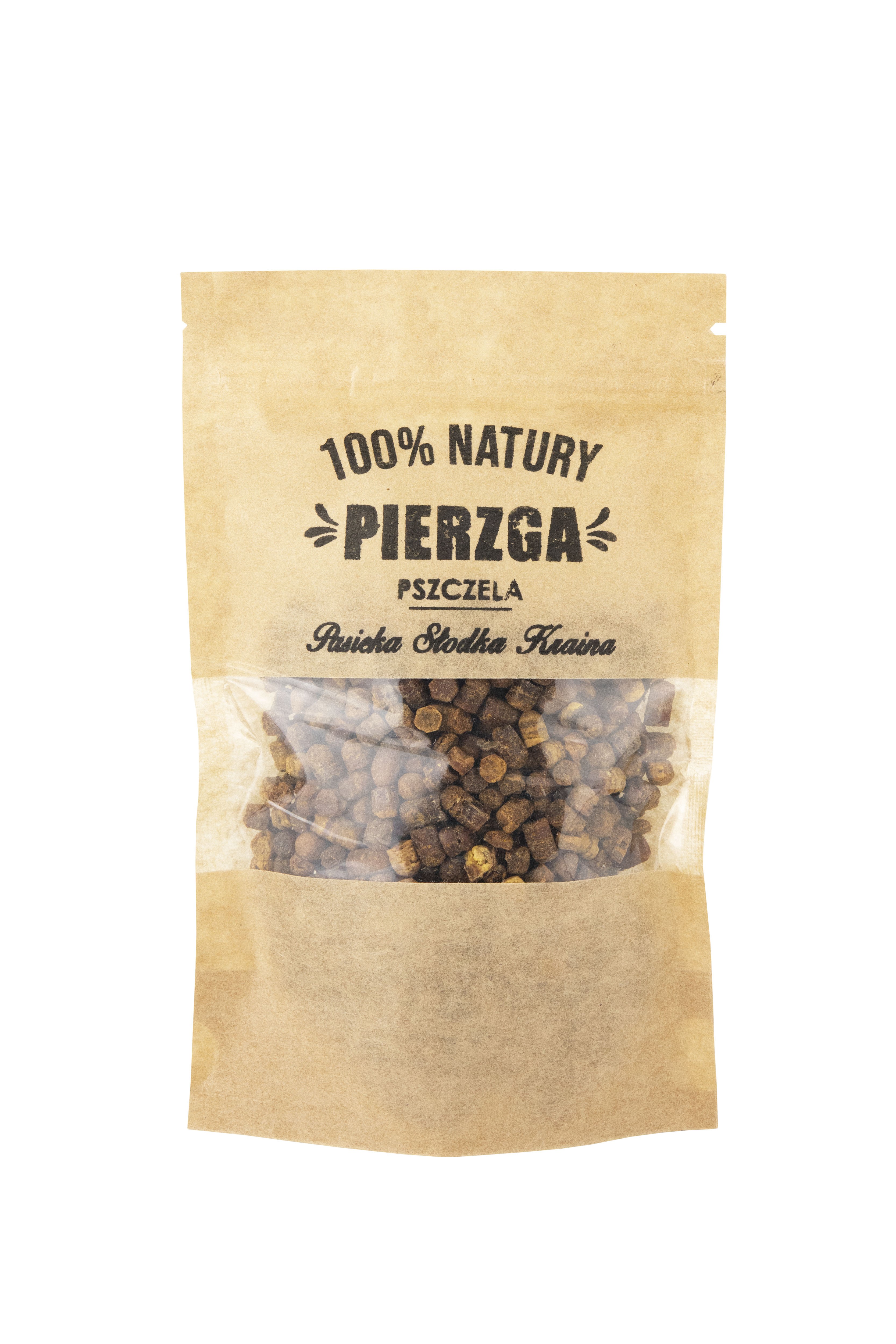 Oryginalne opakowanie pierzgi pszczelej Pasieka Słodka Kraina 100 g